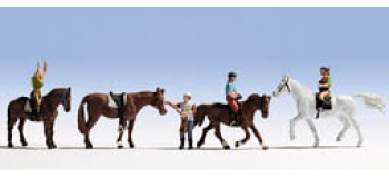 Modélisme ferroviaire : NOCH NO 36630 - Cavaliers 4 figurines + 4 chevaux